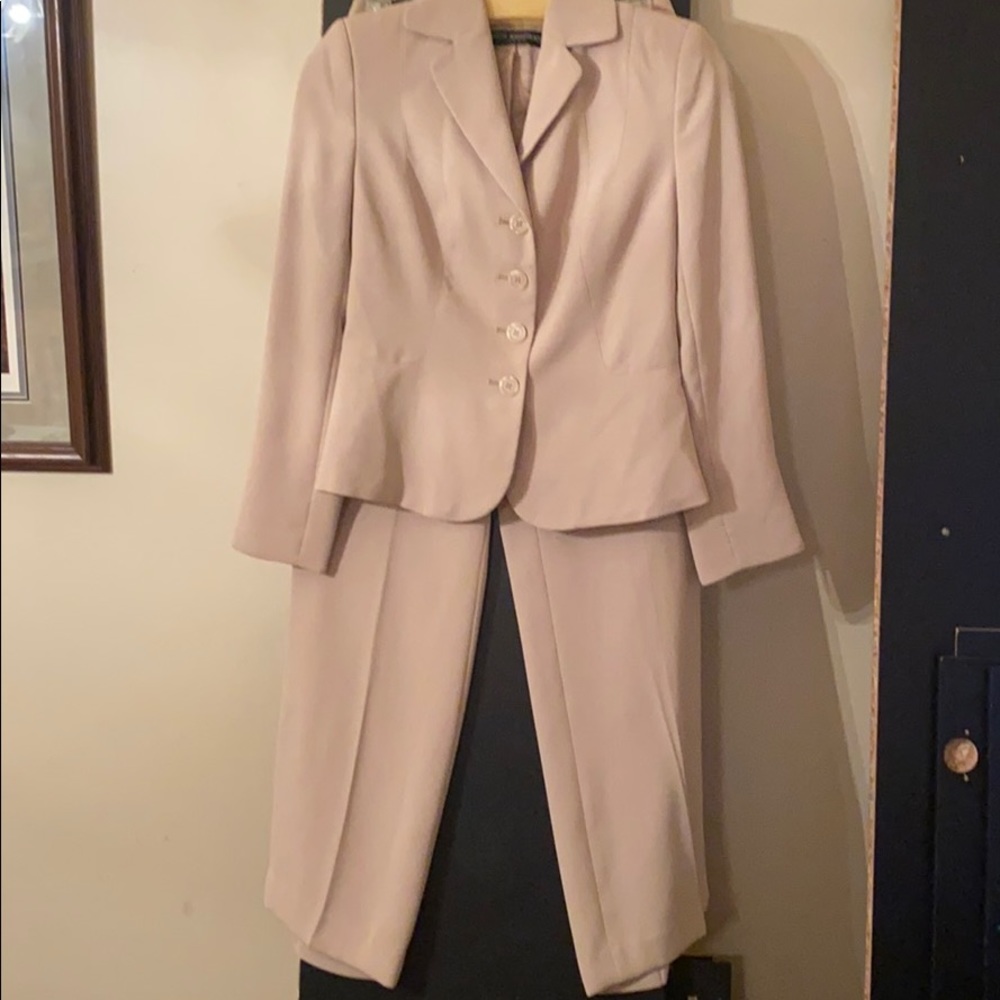 Tan pants suit
